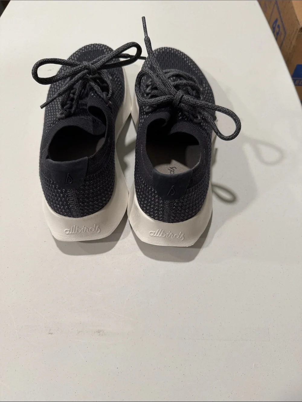 allbirds Women's Dark Blue Knit Lace-Up Sneakers